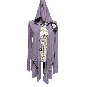 Veil Garments Move It Cardigan Size XL Pockets Tie Front Hooded Modest Wear